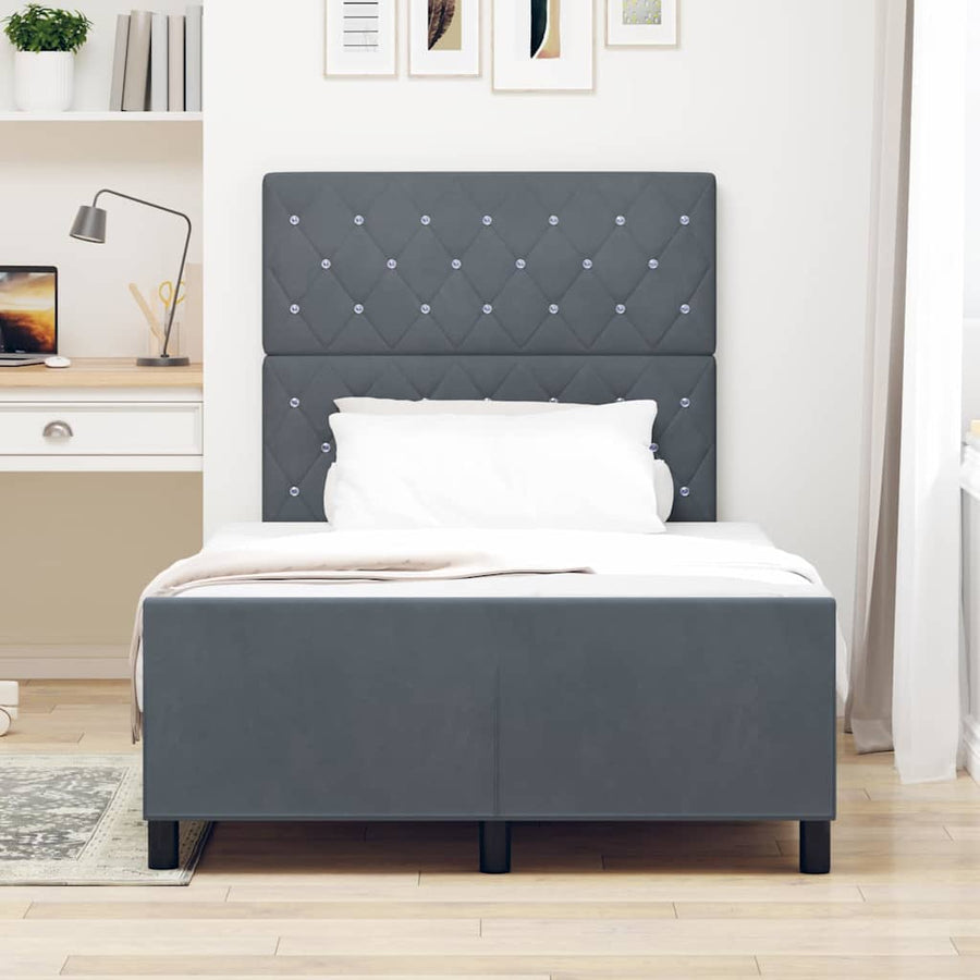 Boxspringbed met hoofdeinde Donkergrijs 120 x 200 cm Fluweel