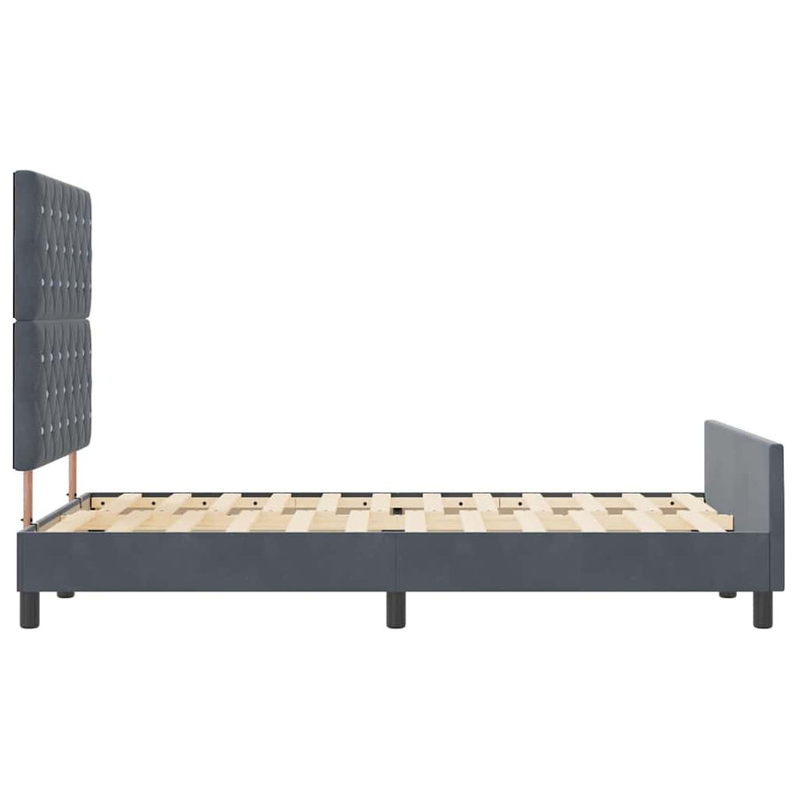 Boxspringbed met hoofdeinde Donkergrijs 120 x 200 cm Fluweel