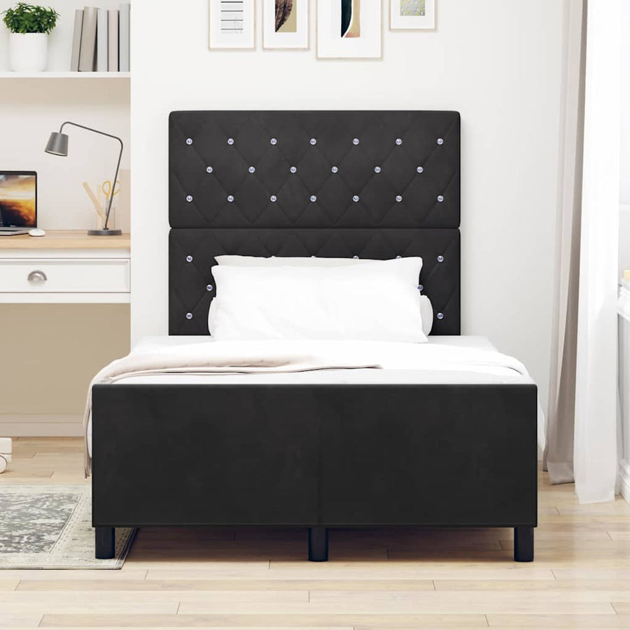 Boxspringbed met hoofdeinde Zwart 120 x 200 cm Fluweel