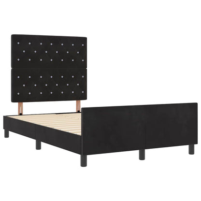 Boxspringbed met hoofdeinde Zwart 120 x 200 cm Fluweel