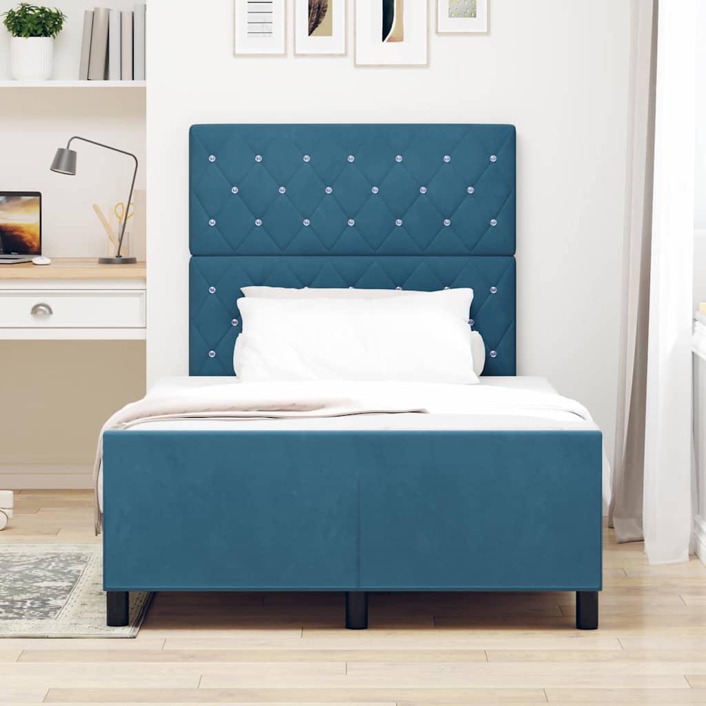 Boxspringbed met hoofdeinde Donkerblauw 120 x 200 cm Fluweel
