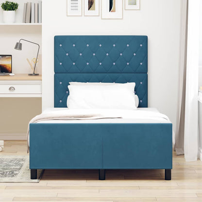 Boxspringbed met hoofdeinde Donkerblauw 120 x 200 cm Fluweel