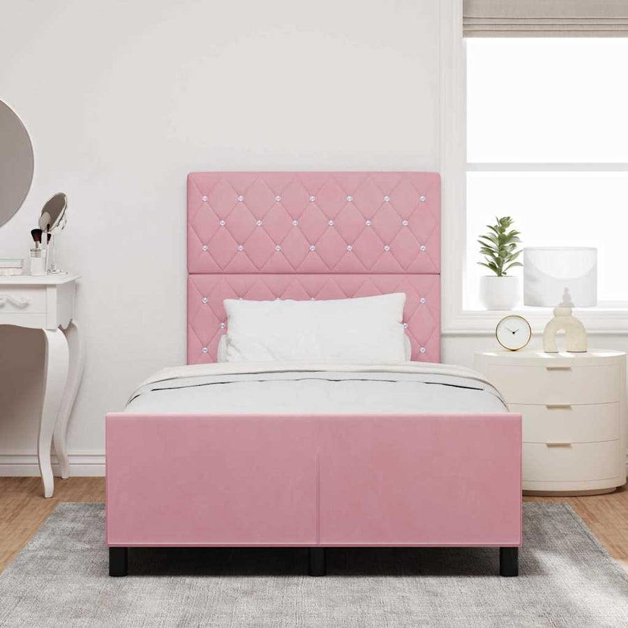 Bedframe met hoofdeinde Roze 120 x 190 cm Fluweel
