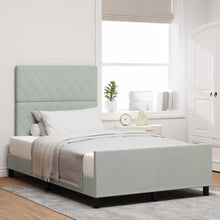Boxspringbed met hoofdeinde Lichtgrijs 120 x 200 cm Fluweel