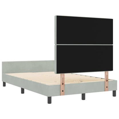 Boxspringbed met hoofdeinde Lichtgrijs 120 x 200 cm Fluweel