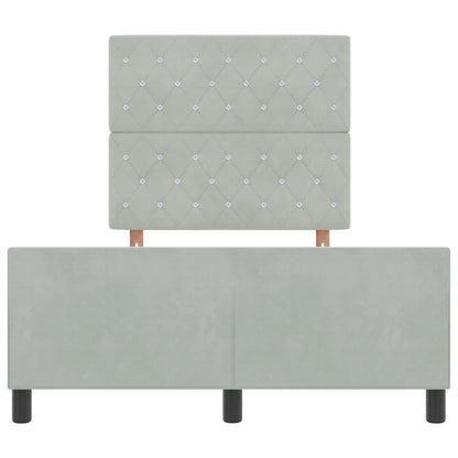 Boxspringbed met hoofdeinde Lichtgrijs 120 x 200 cm Fluweel