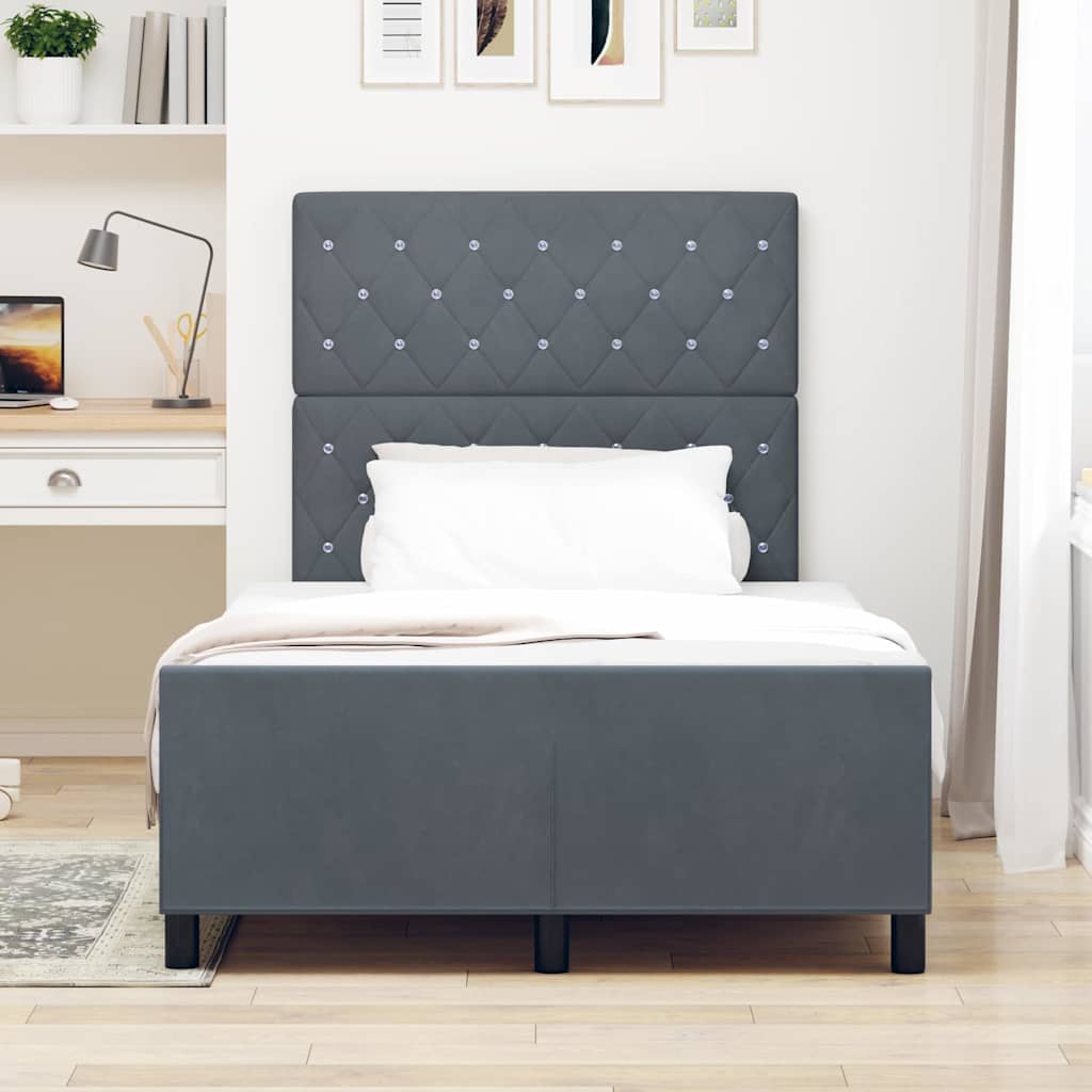 Boxspringbed met hoofdeinde Donkergrijs 120 x 200 cm Fluweel