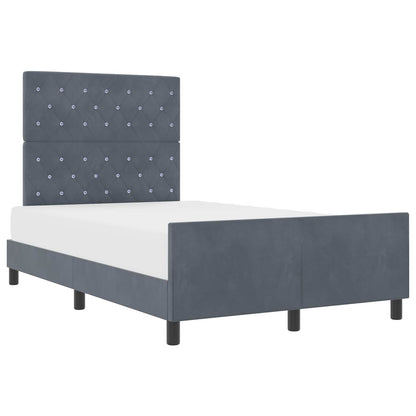 Boxspringbed met hoofdeinde Donkergrijs 120 x 200 cm Fluweel