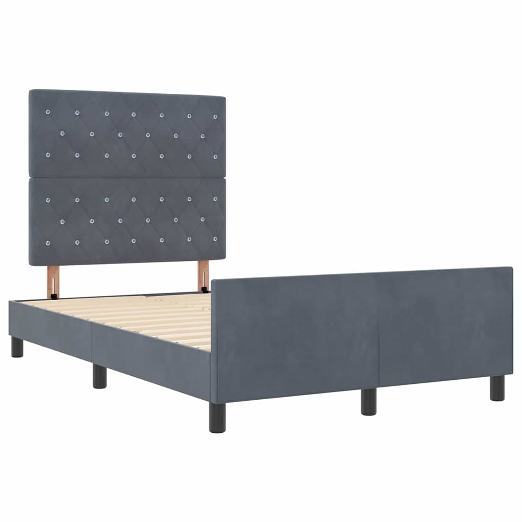 Boxspringbed met hoofdeinde Donkergrijs 120 x 200 cm Fluweel