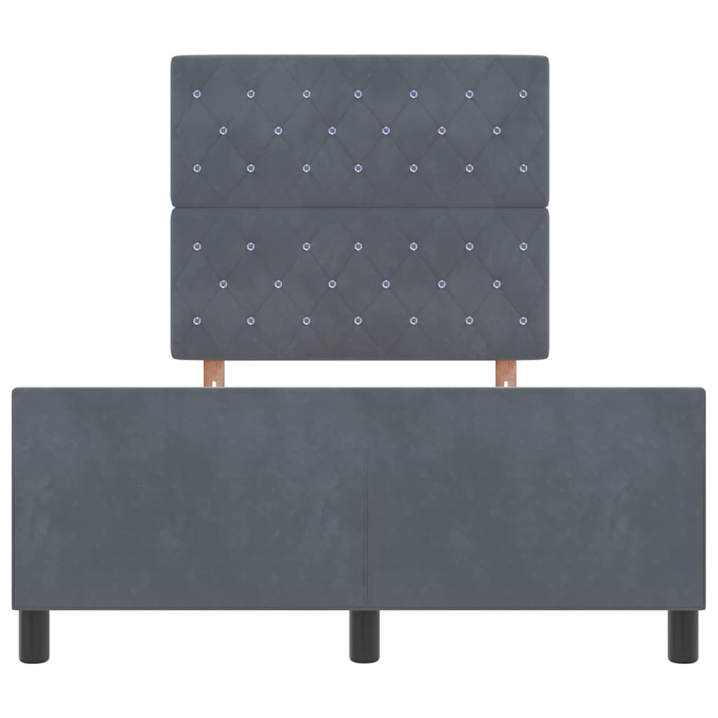 Boxspringbed met hoofdeinde Donkergrijs 120 x 200 cm Fluweel