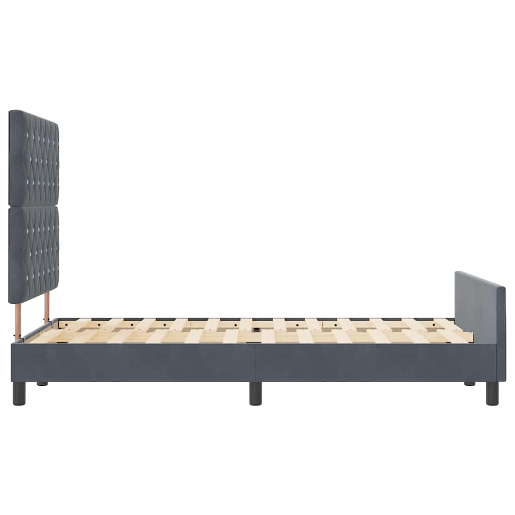 Boxspringbed met hoofdeinde Donkergrijs 120 x 200 cm Fluweel