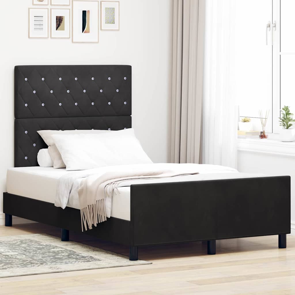 Boxspringbed met hoofdeinde Zwart 120 x 200 cm Fluweel
