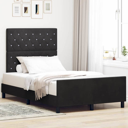 Boxspringbed met hoofdeinde Zwart 120 x 200 cm Fluweel