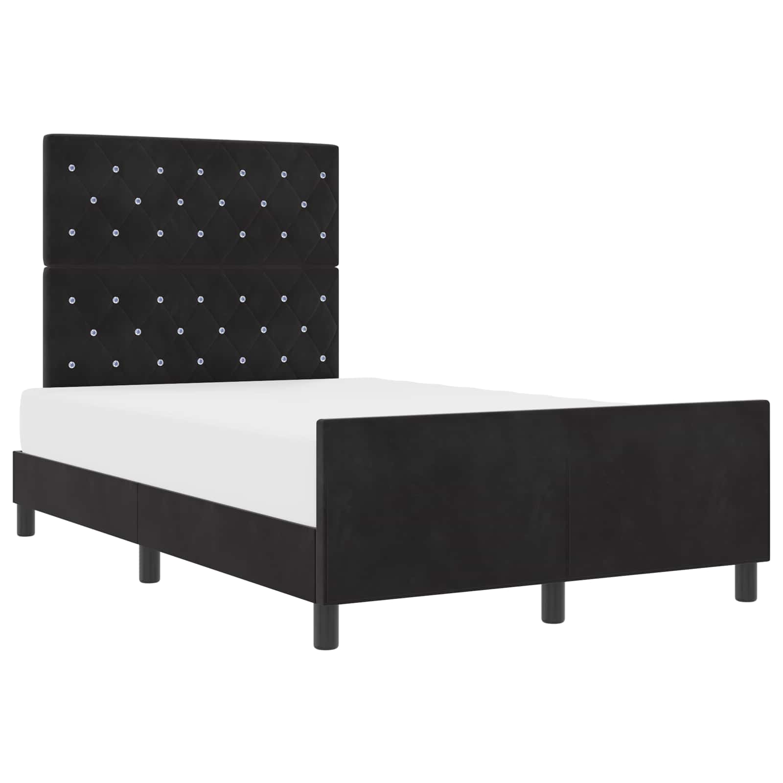 Boxspringbed met hoofdeinde Zwart 120 x 200 cm Fluweel
