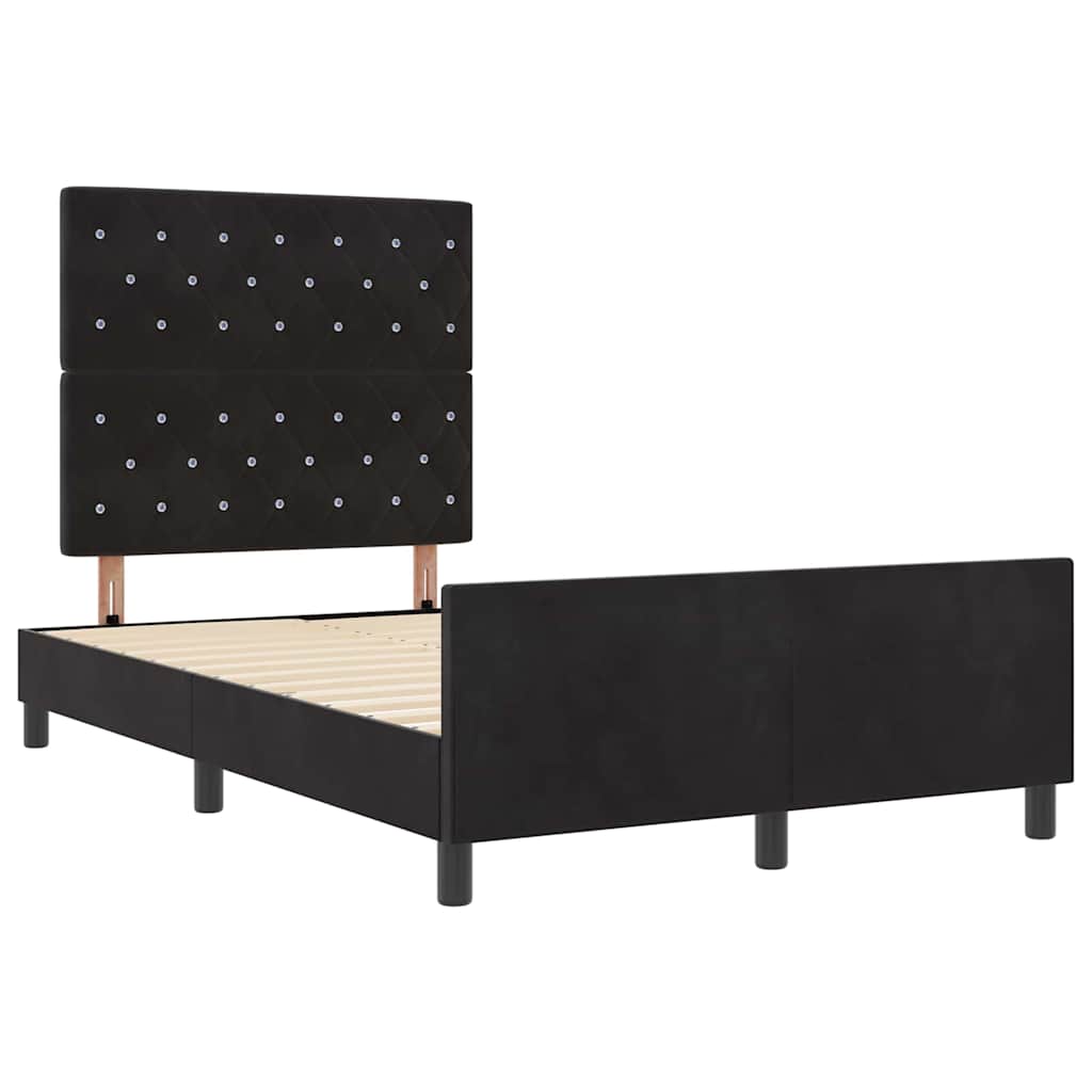 Boxspringbed met hoofdeinde Zwart 120 x 200 cm Fluweel