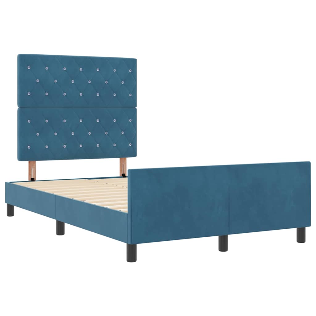 Boxspringbed met hoofdeinde Donkerblauw 120 x 200 cm Fluweel