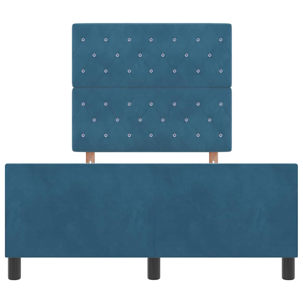 Boxspringbed met hoofdeinde Donkerblauw 120 x 200 cm Fluweel