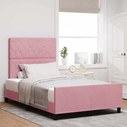 Boxspringbed 120x200 cm roze fluweel