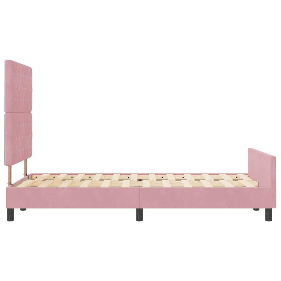 Bedframe met hoofdeinde Roze 120 x 200 cm Fluweel