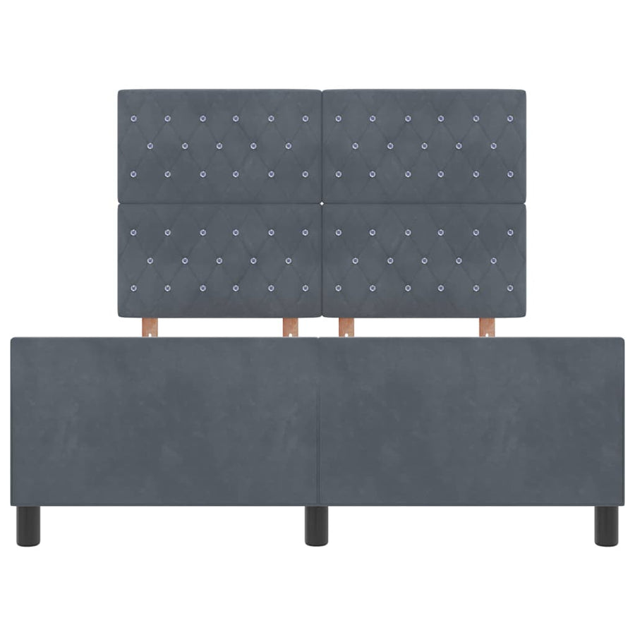 Boxspringbed met hoofdeinde Donkergrijs 140 x 190 cm Fluweel