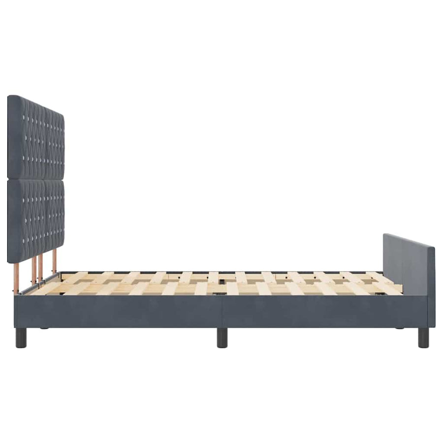 Boxspringbed met hoofdeinde Donkergrijs 140 x 190 cm Fluweel