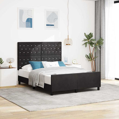 Boxspringbed met hoofdeinde Zwart 140 x 190 cm Fluweel