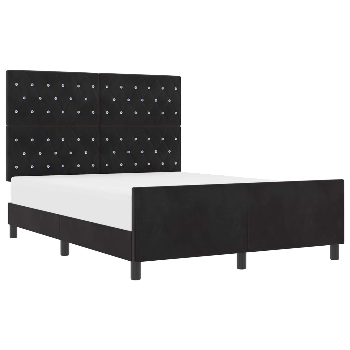 Boxspringbed met hoofdeinde Zwart 140 x 190 cm Fluweel