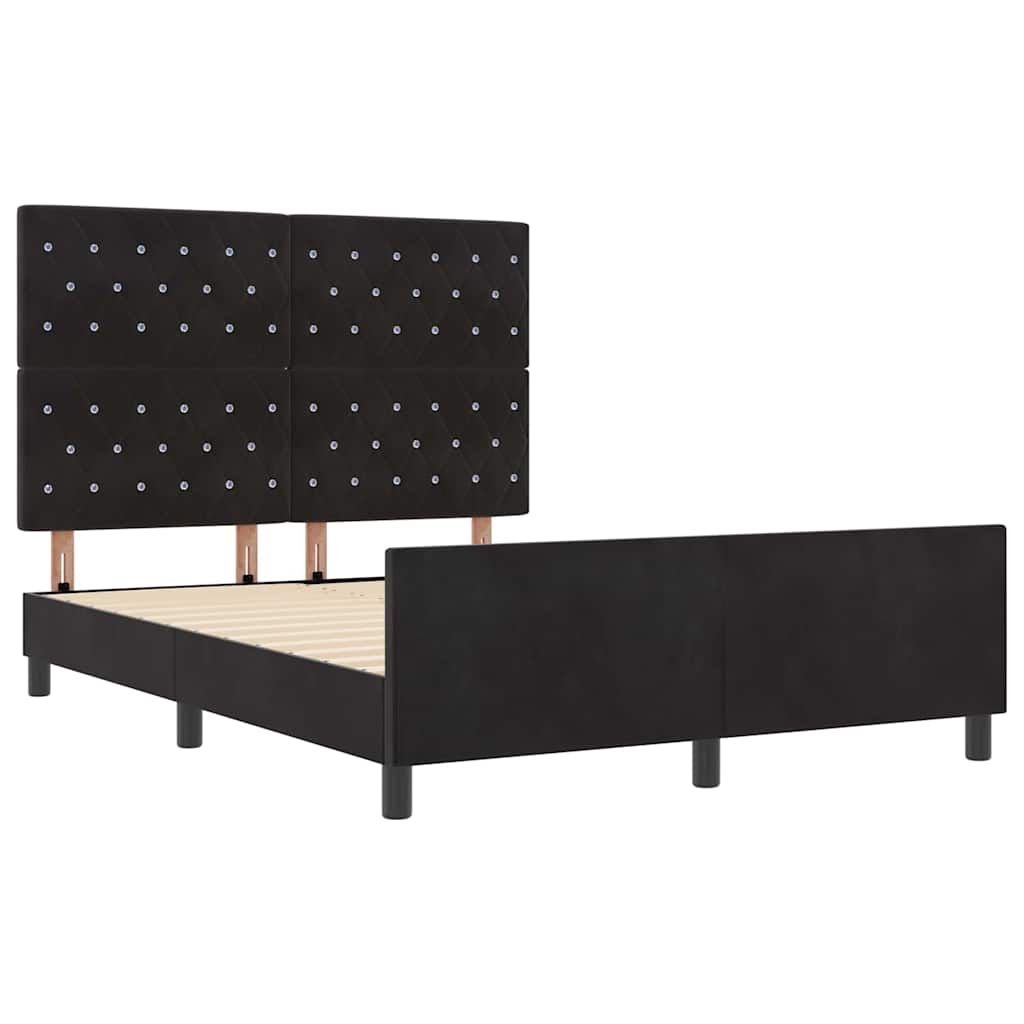 Boxspringbed met hoofdeinde Zwart 140 x 190 cm Fluweel