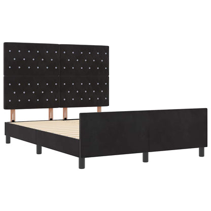 Boxspringbed met hoofdeinde Zwart 140 x 190 cm Fluweel