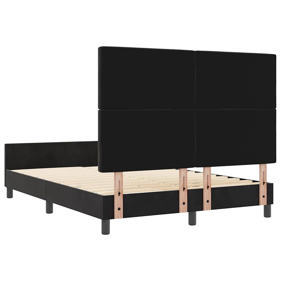 Boxspringbed met hoofdeinde Zwart 140 x 190 cm Fluweel