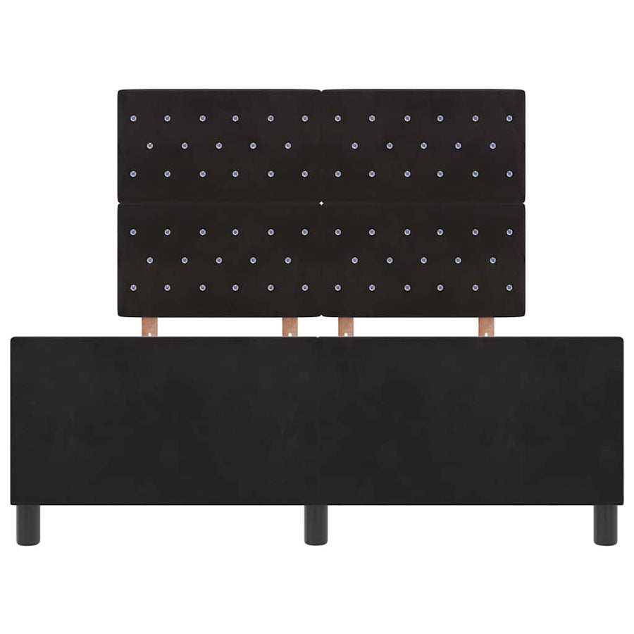 Boxspringbed met hoofdeinde Zwart 140 x 190 cm Fluweel