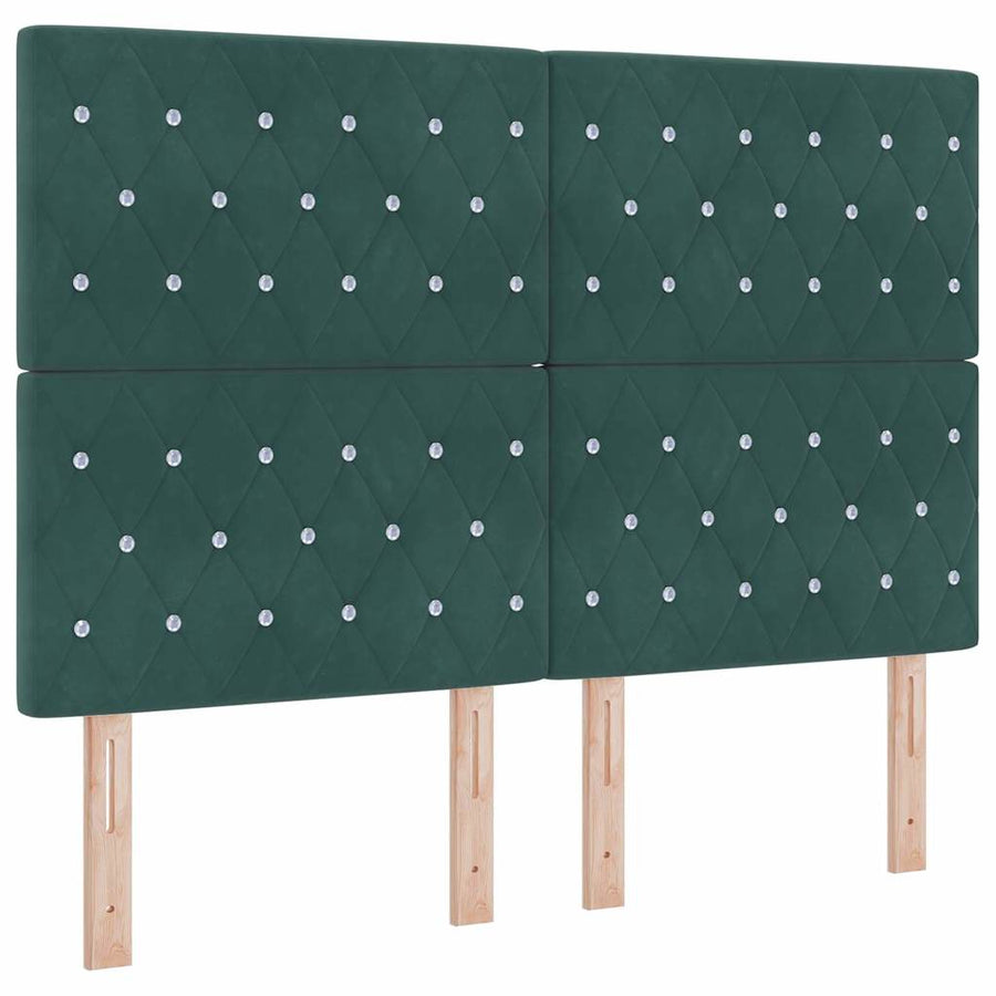 Boxspringbed met hoofdeinde Donkergroen 140 x 190 cm Fluweel