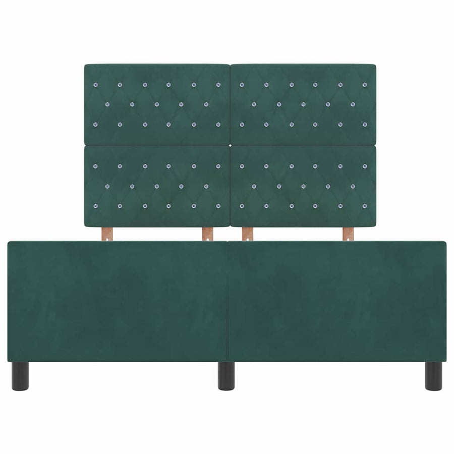 Boxspringbed met hoofdeinde Donkergroen 140 x 190 cm Fluweel