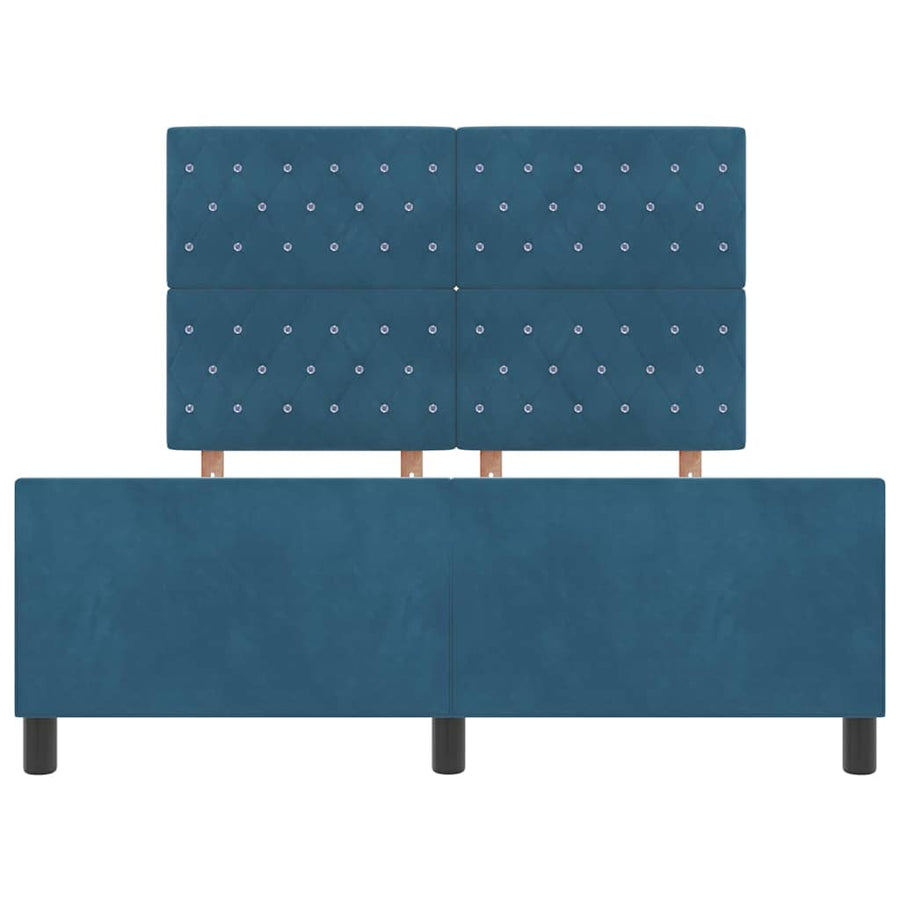 Boxspringbed met hoofdeinde Donkerblauw 140 x 190 cm Fluweel
