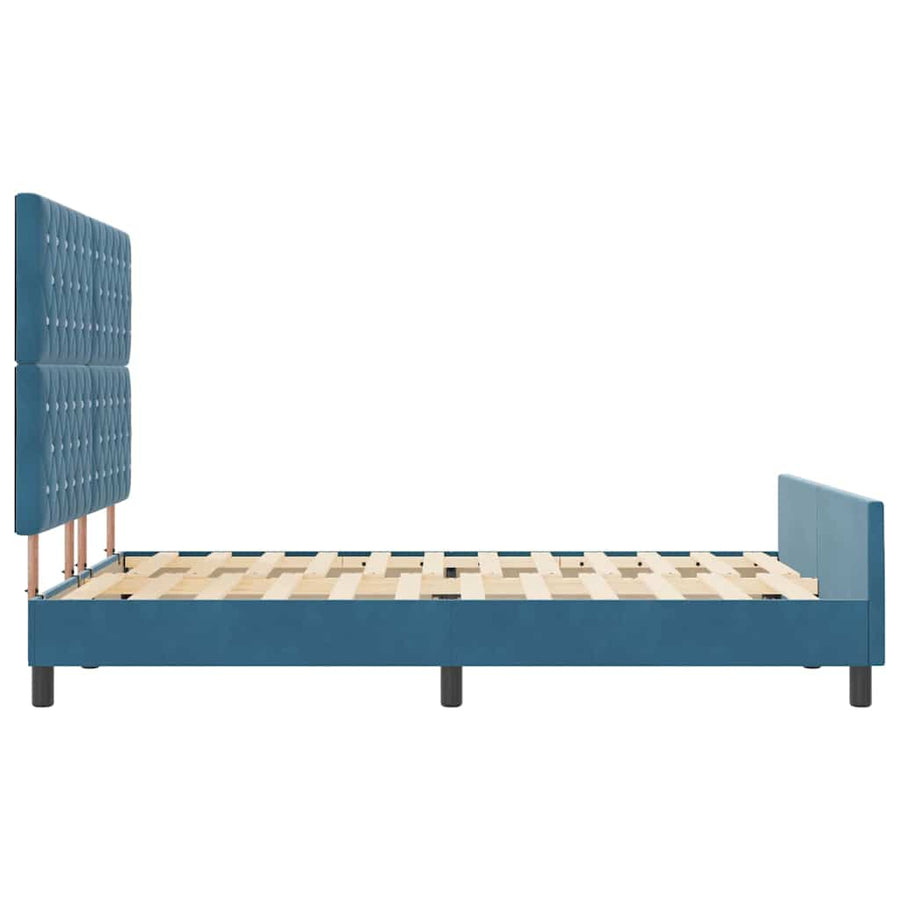 Boxspringbed met hoofdeinde Donkerblauw 140 x 190 cm Fluweel