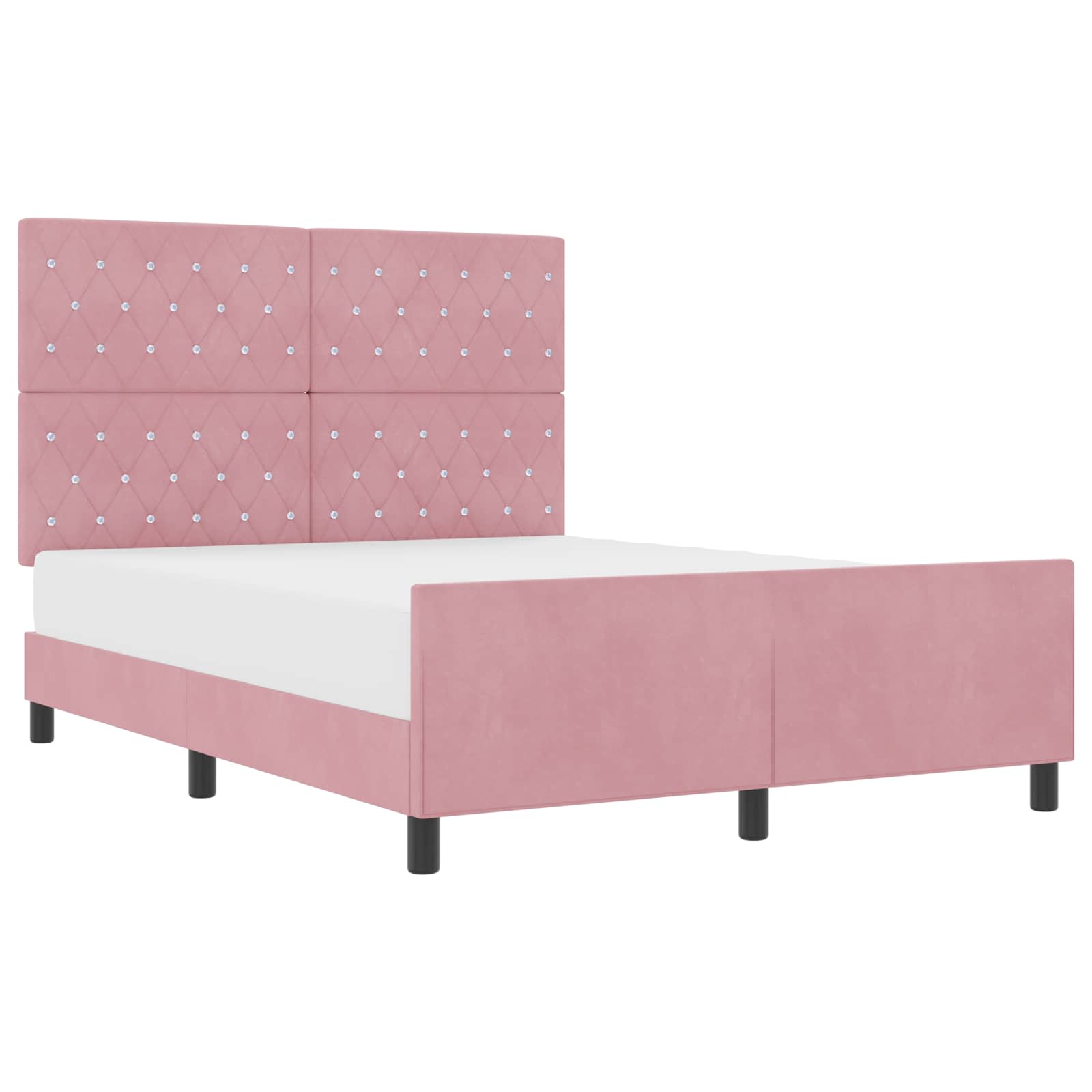 Boxspringbed met hoofdeinde Roze 140 x 190 cm Fluweel