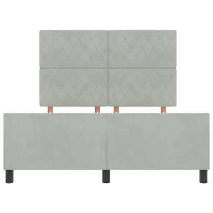 Boxspringbed met hoofdeinde Lichtgrijs 140 x 200 cm Fluweel