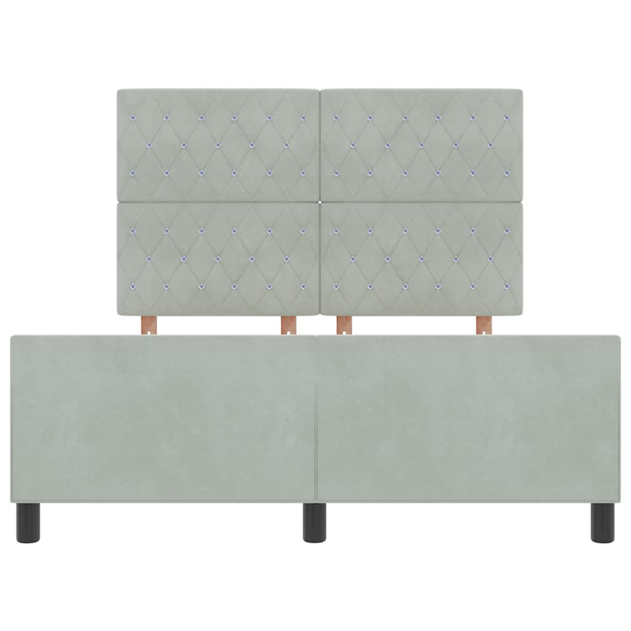 Boxspringbed met hoofdeinde Lichtgrijs 140 x 200 cm Fluweel