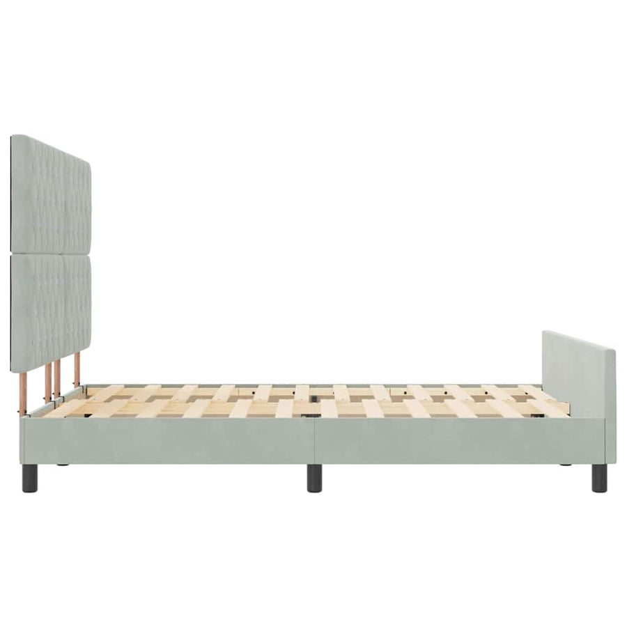 Boxspringbed met hoofdeinde Lichtgrijs 140 x 200 cm Fluweel
