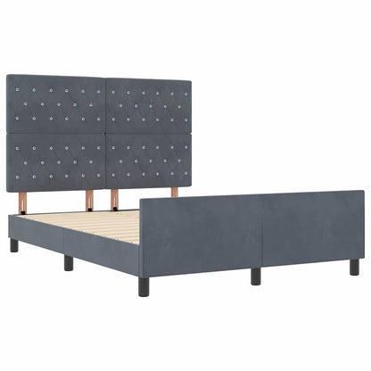 Boxspringbed met hoofdeinde Donkergrijs 140 x 200 cm Fluweel
