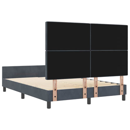 Boxspringbed met hoofdeinde Donkergrijs 140 x 200 cm Fluweel