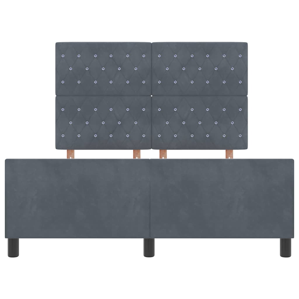 Boxspringbed met hoofdeinde Donkergrijs 140 x 200 cm Fluweel