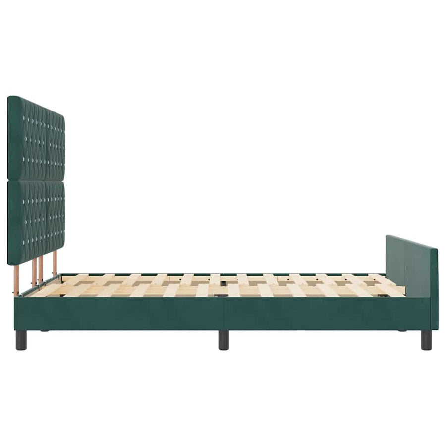 Boxspringbed met hoofdeinde Donkergroen 140 x 200 cm Fluweel