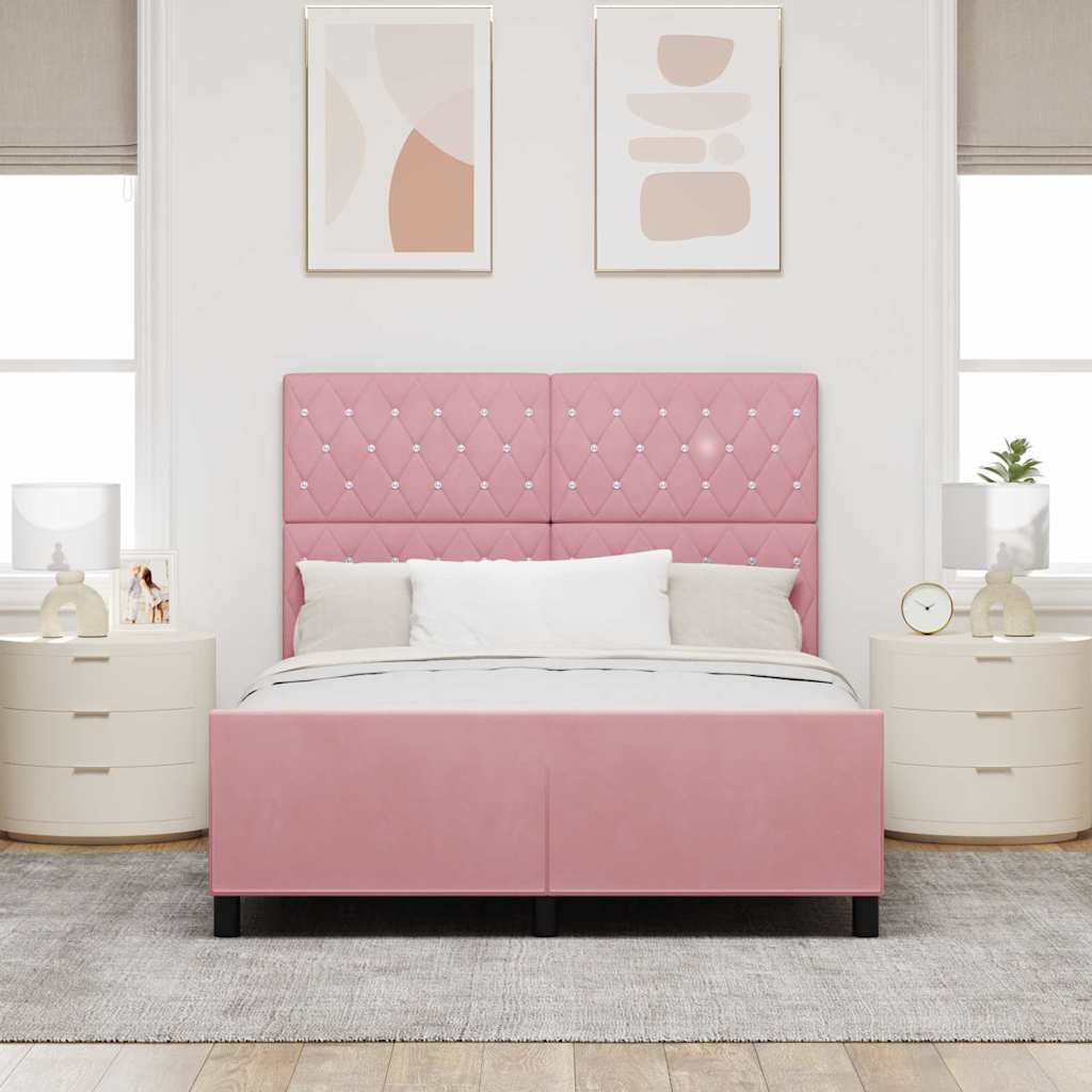 Boxspringbed met hoofdeinde Roze 140 x 200 cm Fluweel