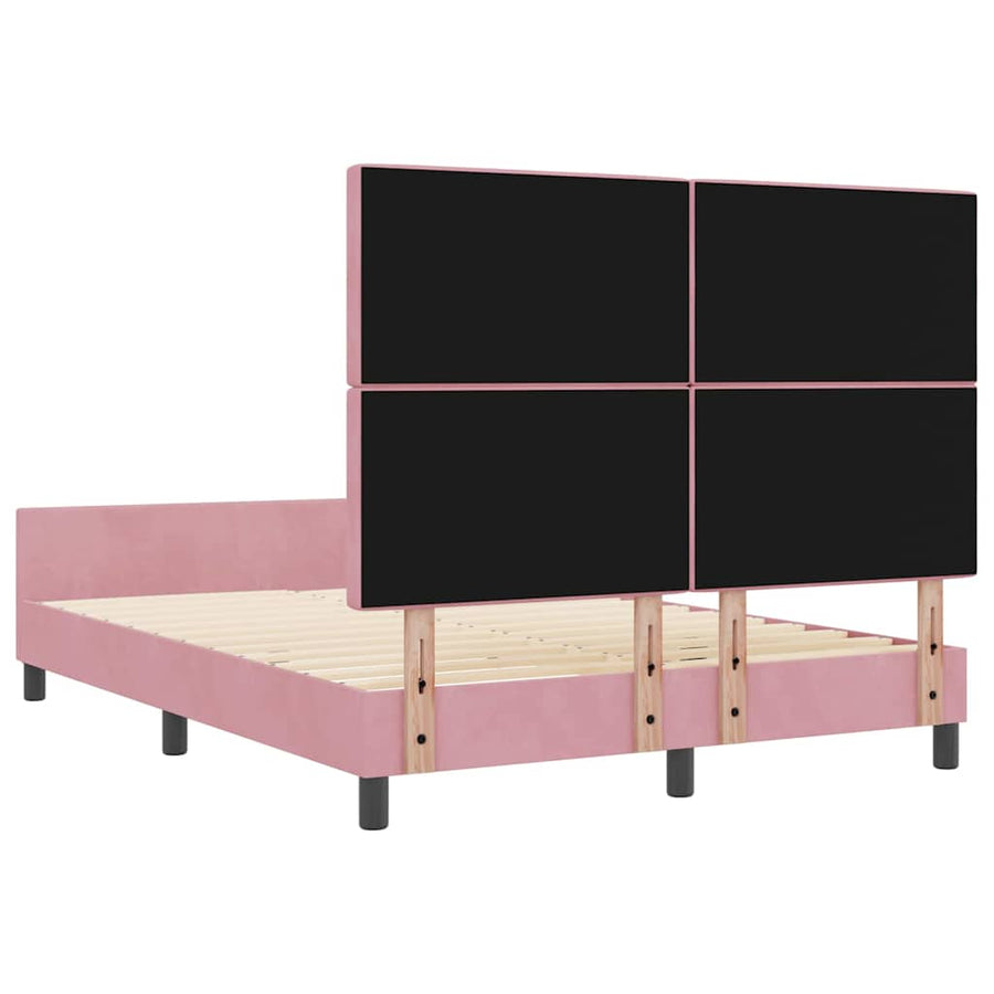 Boxspringbed met hoofdeinde Roze 140 x 200 cm Fluweel