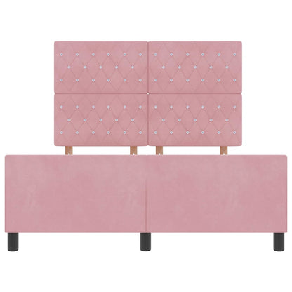 Boxspringbed met hoofdeinde Roze 140 x 200 cm Fluweel
