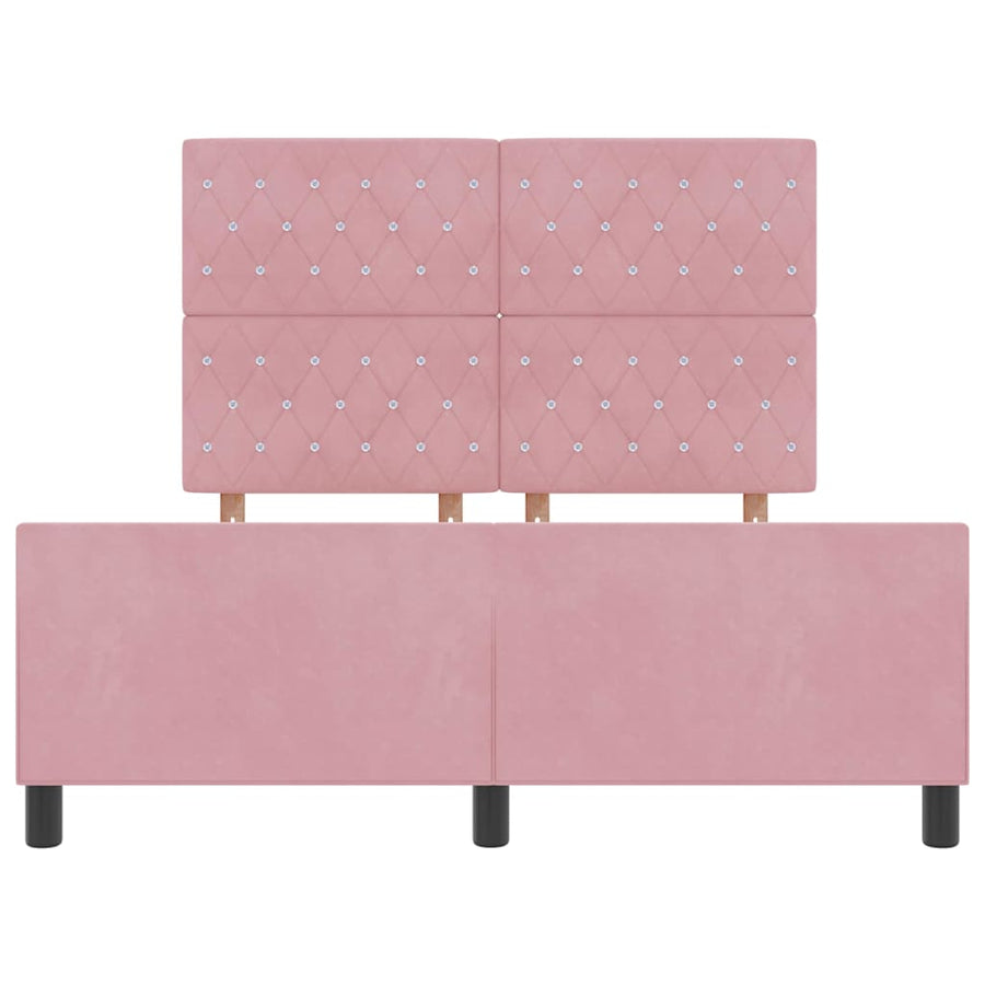 Boxspringbed met hoofdeinde Roze 140 x 200 cm Fluweel