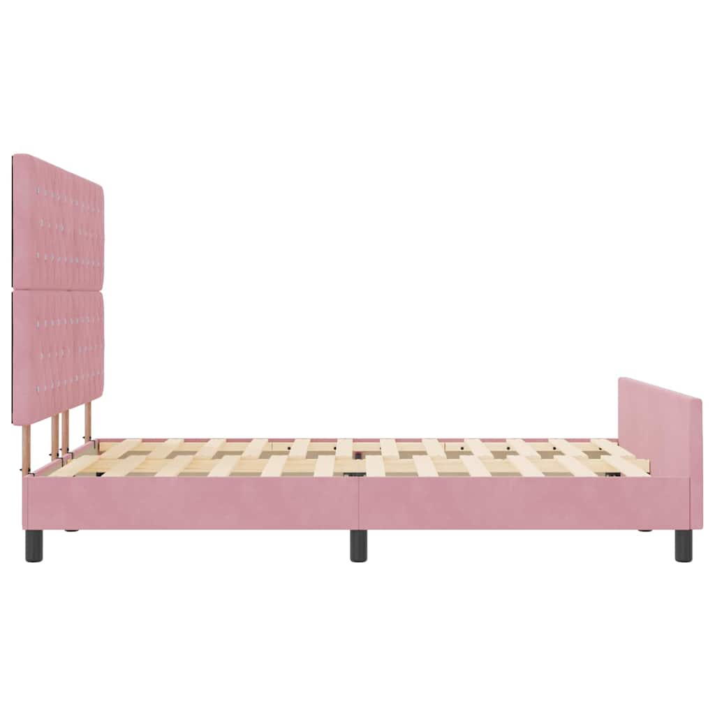 Boxspringbed met hoofdeinde Roze 140 x 200 cm Fluweel