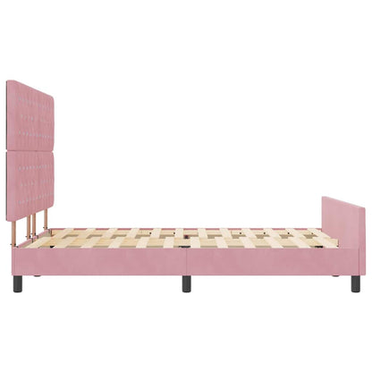 Boxspringbed met hoofdeinde Roze 140 x 200 cm Fluweel