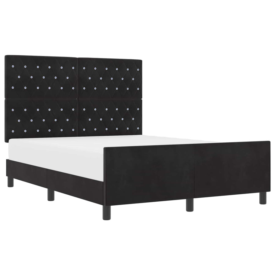 Boxspringbed met hoofdeinde Zwart 160 x 200 cm Fluweel